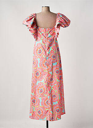 Robe longue manches courtes manches courtes orange SUNDRESS femme