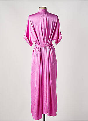 Robe longue manches courtes manches courtes rose SUMMUM femme