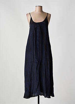 Robe longue coupe fluide fines bretelles bleu FIVE femme