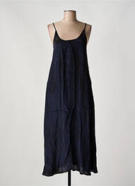 Robe longue coupe fluide fines bretelles bleu FIVE femme