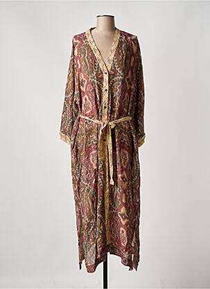 Robe mi-longue manches 3/4 manches 3/4 marron SUMMUM femme