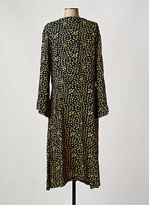 Robe mi-longue coupe fluide manches longues noir LEON & HARPER femme
