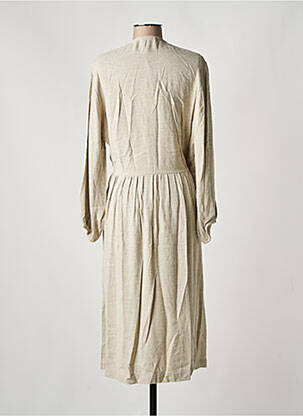 Robe pull tissage chiné manches longues beige TOUPY femme
