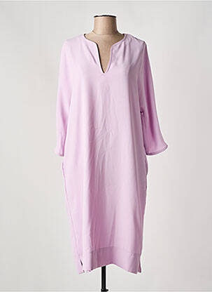 Robe mi-longue manches 3/4 manches 3/4 violet TOUPY femme