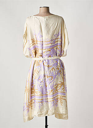 Robe mi-longue coupe fluide manches courtes beige OTTOD'AME femme