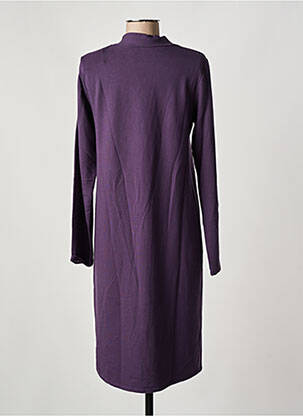 Robe mi-longue manches longues manches longues violet MAJESTIC FILATURES femme
