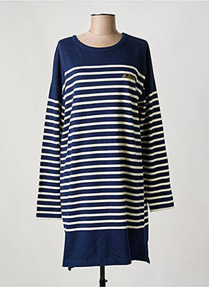 Robe mi-longue manches longues manches longues bleu MAISON LABICHE femme