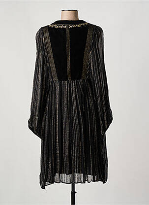 Robe mi-longue manches longues manches longues noir STELLA FOREST femme