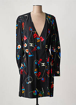 Robe courte manches longues manches longues noir OTTOD'AME femme
