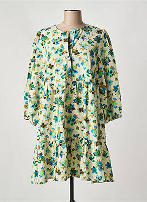 Robe courte manches 3/4 manches 3/4 vert BELLEROSE femme
