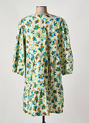 Robe courte manches 3/4 manches 3/4 vert BELLEROSE femme