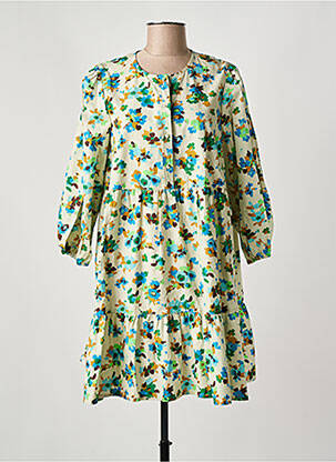 Robe courte manches 3/4 manches 3/4 vert BELLEROSE femme