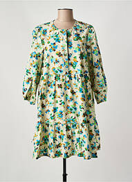 Robe courte manches 3/4 manches 3/4 vert BELLEROSE femme