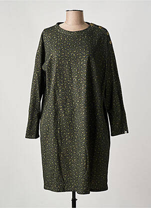Robe mi-longue manches longues manches longues vert ARSENE ET LES PIPELETTES femme