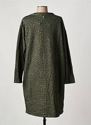 Robe mi-longue manches longues manches longues vert ARSENE ET LES PIPELETTES femme