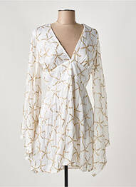 Robe courte fermeture zippée au dos manches longues blanc SUNDRESS femme