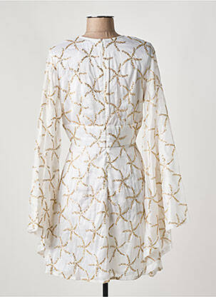 Robe courte fermeture zippée au dos manches longues blanc SUNDRESS femme