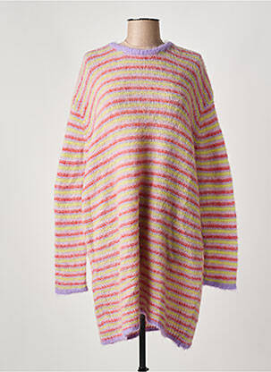 Robe pull stretch manches longues violet AMERICAN VINTAGE femme