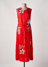Robe longue imprimé fleurs sans manche rouge OTTOD'AME femme