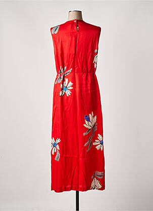 Robe longue imprimé fleurs sans manche rouge OTTOD'AME femme