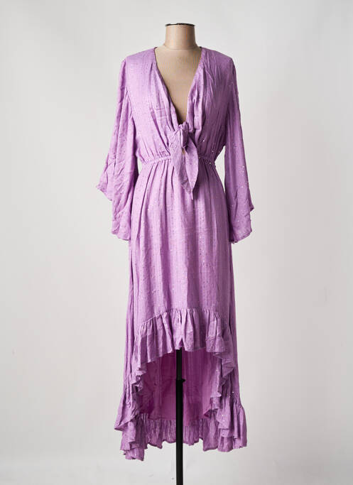 Robe mi-longue manches 3/4 manches 3/4 violet SUNDRESS femme