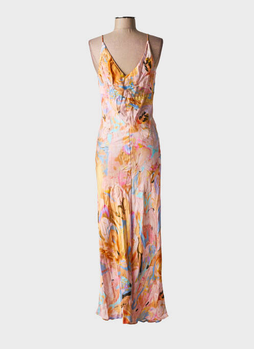 Robe longue imprimé fantaisie fines bretelles orange OTTOD'AME femme