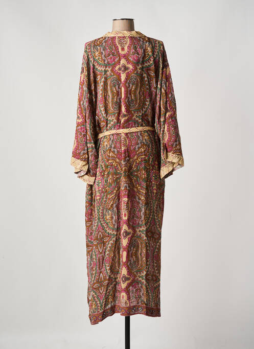 Robe mi-longue manches 3/4 manches 3/4 marron SUMMUM femme