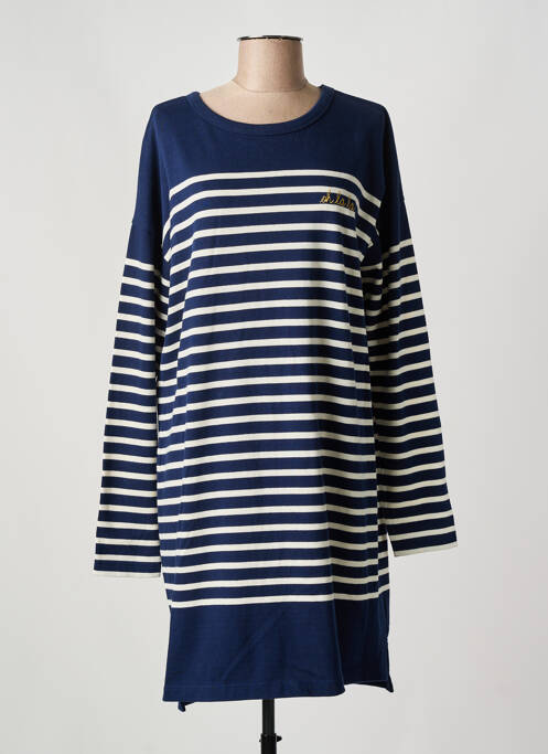 Robe mi-longue manches longues manches longues bleu MAISON LABICHE femme