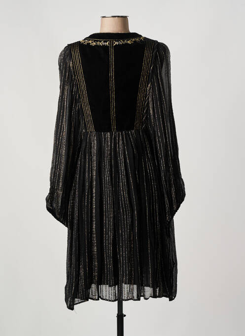 Robe mi-longue manches longues manches longues noir STELLA FOREST femme