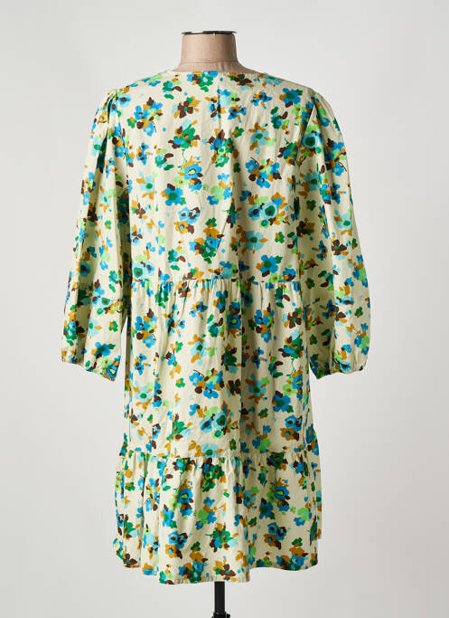 Robe courte manches 3/4 manches 3/4 vert BELLEROSE femme