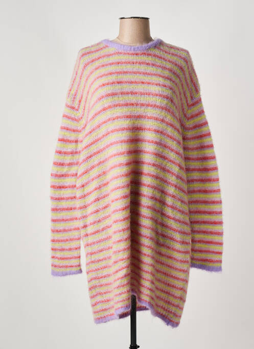 Robe pull stretch manches longues violet AMERICAN VINTAGE femme