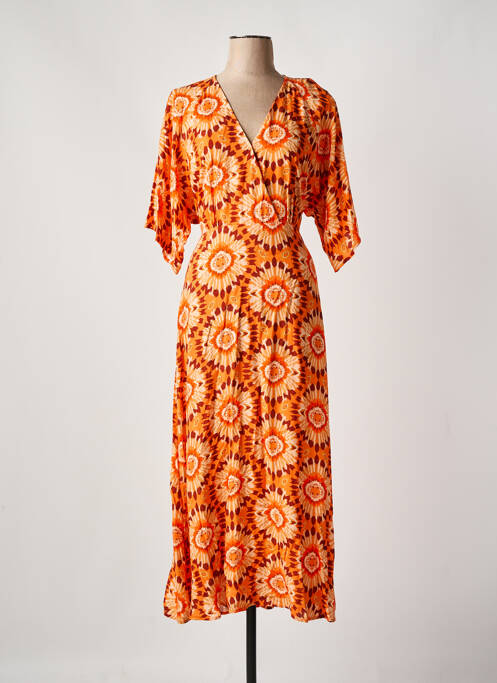 Robe longue orange C'EST BEAU LA VIE pour femme