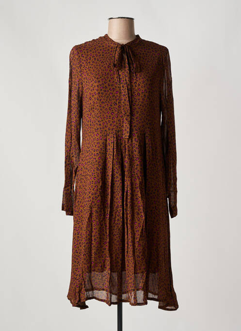 Robe mi-longue marron NINATI pour femme