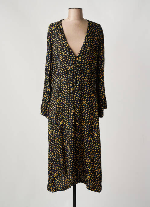 Robe mi-longue noir LEON & HARPER pour femme