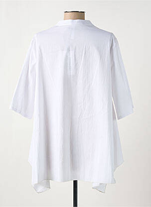 Chemisier manches 3/4 blanc LA FABRICA DEL LINO femme