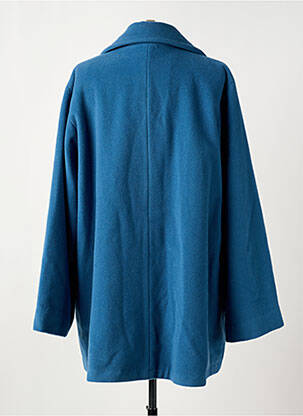 Manteau long coupe droite sans capuche bleu DIEGA femme