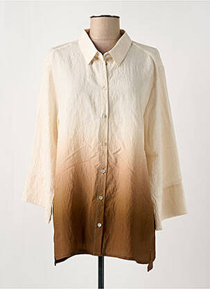 Chemisier imprimé fantaisie manches longues beige SUMMUM femme