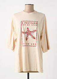 T-shirt coupe droite manches courtes beige OTTOD'AME femme