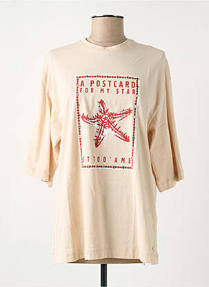 T-shirt coupe droite manches courtes beige OTTOD'AME femme