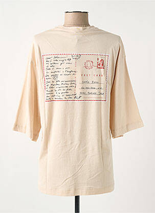 T-shirt coupe droite manches courtes beige OTTOD'AME femme