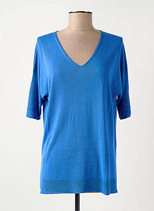 Pull col v manches courtes bleu ESCORPION femme