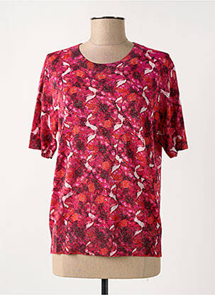 Pull coupe cintrée manches courtes rose ESCORPION femme