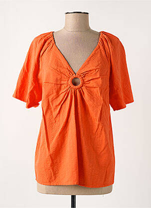 Top coupe fluide manches courtes orange C'EST BEAU LA VIE femme