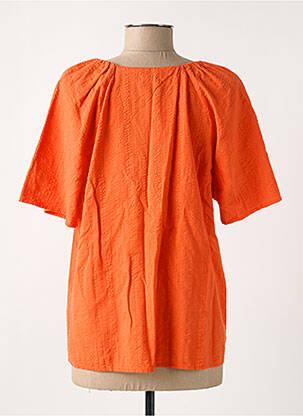 Top coupe fluide manches courtes orange C'EST BEAU LA VIE femme