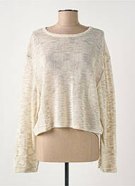 Pull col rond manches longues beige NOTSHY femme