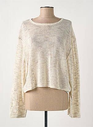 Pull col rond manches longues beige NOT SHY femme