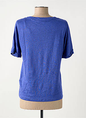 Top manches courtes manches courtes bleu MAJESTIC FILATURES femme