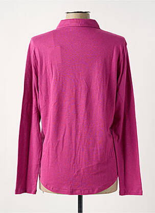 Chemisier coupe fluide manches longues violet MAJESTIC FILATURES femme