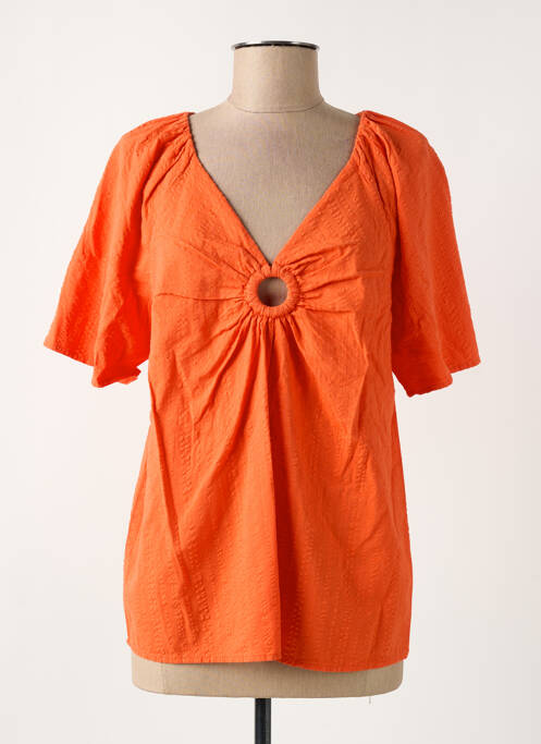 Top coupe fluide manches courtes orange C'EST BEAU LA VIE femme