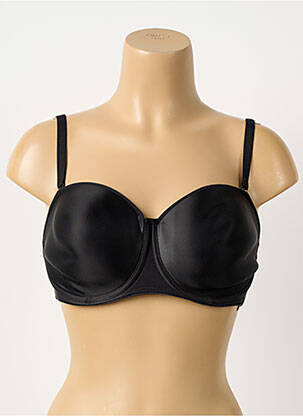 Soutien-gorge effet matière satinée haut bandeau noir FANTASIE femme